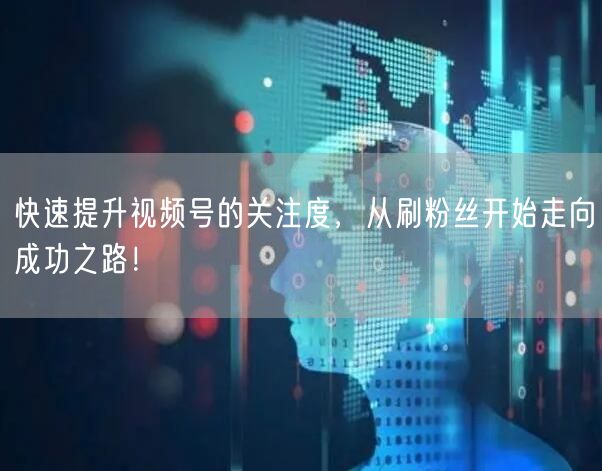 快速提升视频号的关注度，从刷粉丝开始走向成功之路！